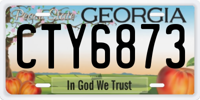 GA license plate CTY6873