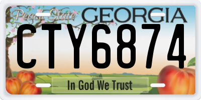 GA license plate CTY6874