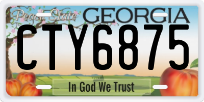 GA license plate CTY6875
