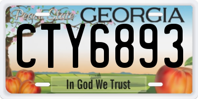 GA license plate CTY6893