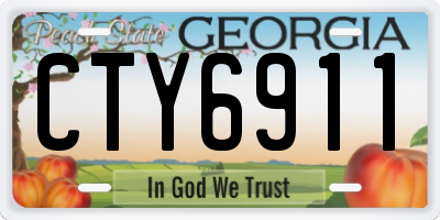 GA license plate CTY6911