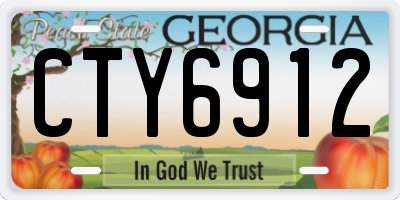 GA license plate CTY6912
