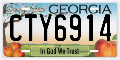 GA license plate CTY6914