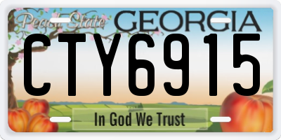 GA license plate CTY6915