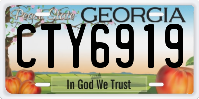 GA license plate CTY6919