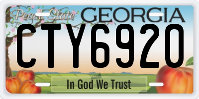 GA license plate CTY6920