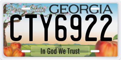 GA license plate CTY6922