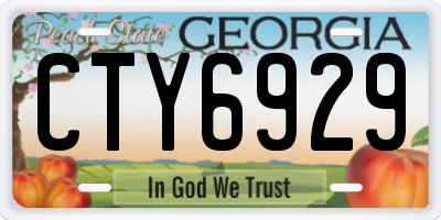 GA license plate CTY6929