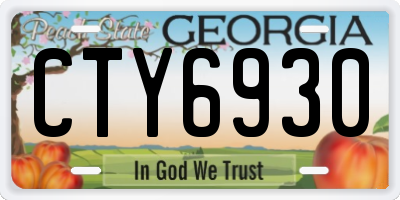 GA license plate CTY6930