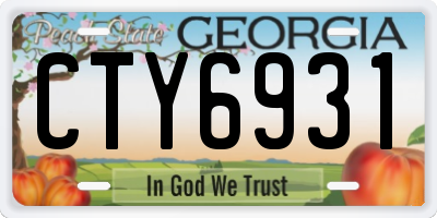 GA license plate CTY6931