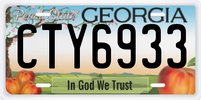 GA license plate CTY6933