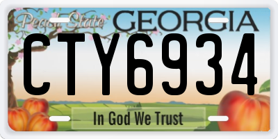 GA license plate CTY6934