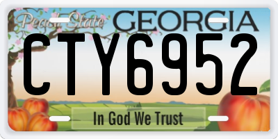 GA license plate CTY6952