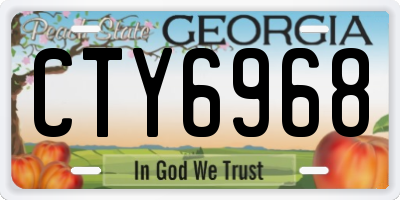 GA license plate CTY6968