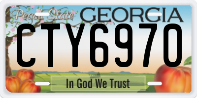 GA license plate CTY6970