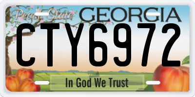 GA license plate CTY6972