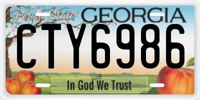 GA license plate CTY6986