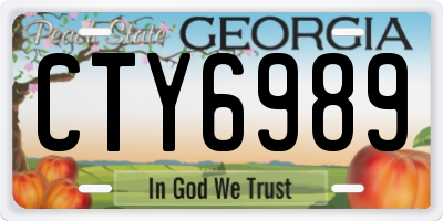 GA license plate CTY6989