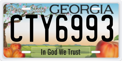 GA license plate CTY6993