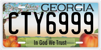 GA license plate CTY6999