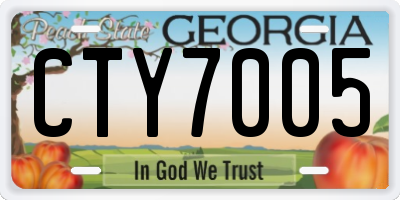 GA license plate CTY7005