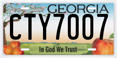 GA license plate CTY7007