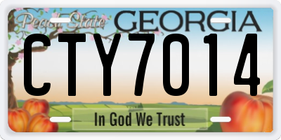 GA license plate CTY7014