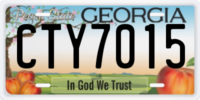 GA license plate CTY7015