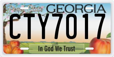 GA license plate CTY7017