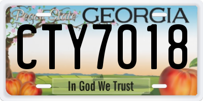 GA license plate CTY7018