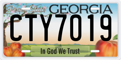 GA license plate CTY7019