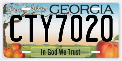 GA license plate CTY7020