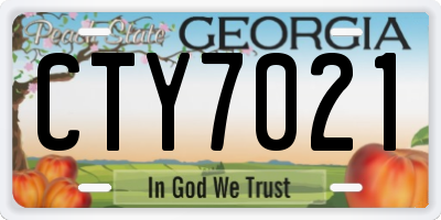 GA license plate CTY7021