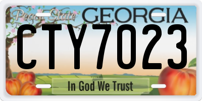 GA license plate CTY7023