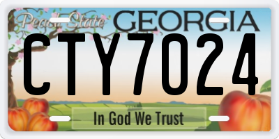 GA license plate CTY7024