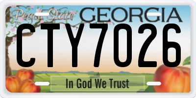 GA license plate CTY7026