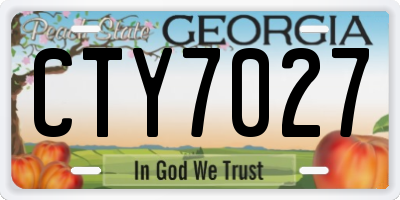 GA license plate CTY7027