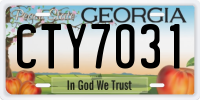 GA license plate CTY7031
