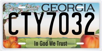 GA license plate CTY7032