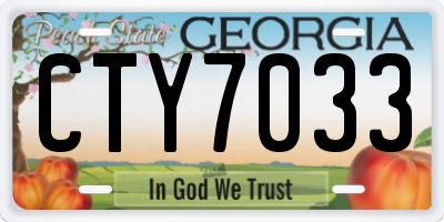 GA license plate CTY7033