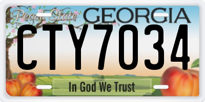 GA license plate CTY7034