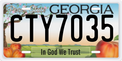 GA license plate CTY7035