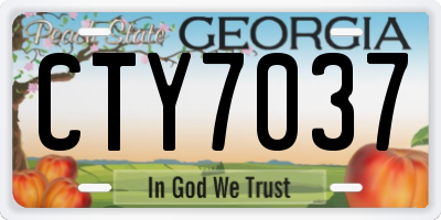 GA license plate CTY7037