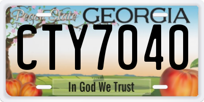 GA license plate CTY7040
