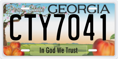 GA license plate CTY7041