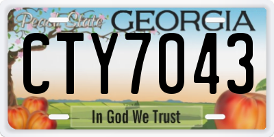 GA license plate CTY7043