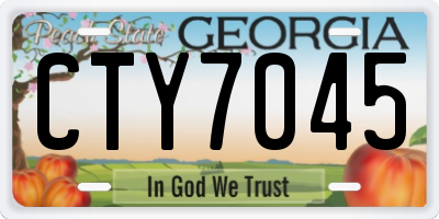 GA license plate CTY7045