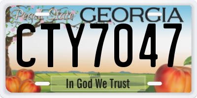 GA license plate CTY7047