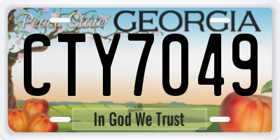 GA license plate CTY7049
