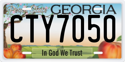 GA license plate CTY7050